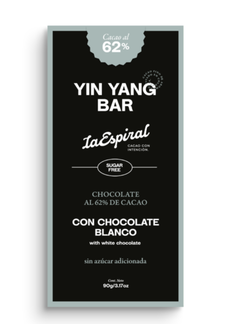 Chocolate al 62% Yin Yang Bar con chocolate blanco 90gr