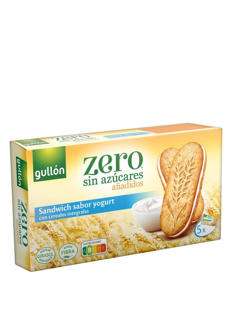 Galletas Gullón Zero Sandwich Sabor Yogurt con Cereales Integrales 220gr x5Und